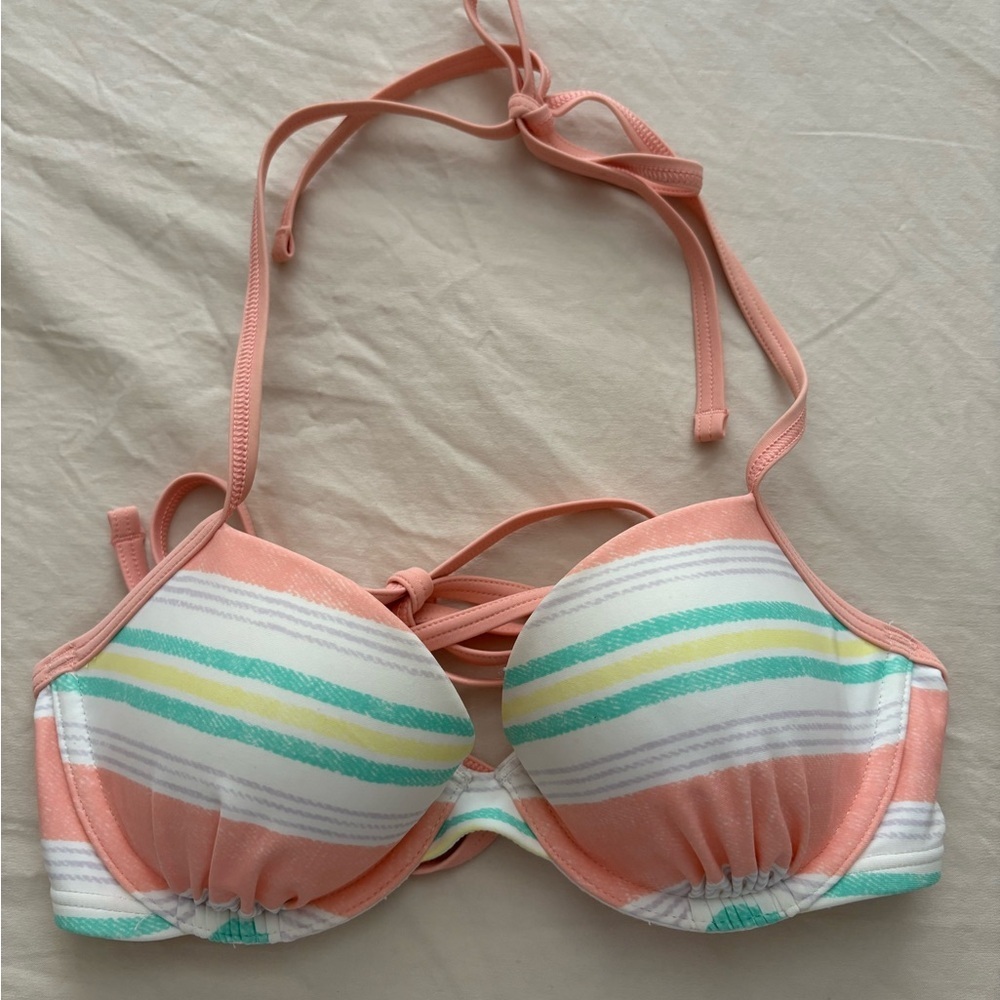 Aerie Women's Striped Bikini Top 34A Multicolor Underwire Swimwear